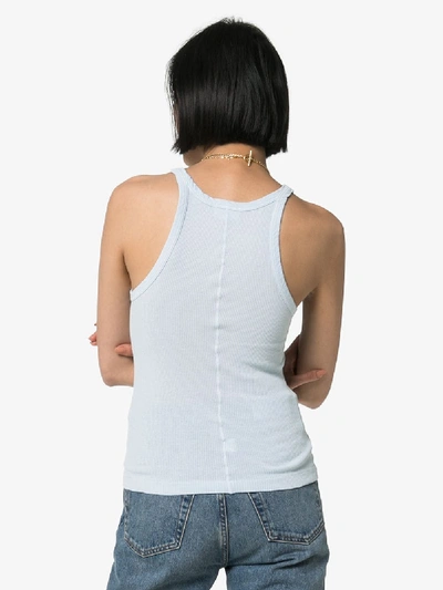 Shop Re/done Ribbed Tank Top In Blue