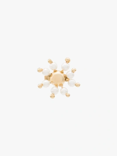 Shop Rosantica Gold Tone And White Daisy Stud Pearl Earrings