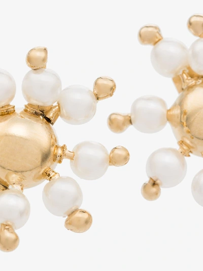 Shop Rosantica Gold Tone And White Daisy Stud Pearl Earrings