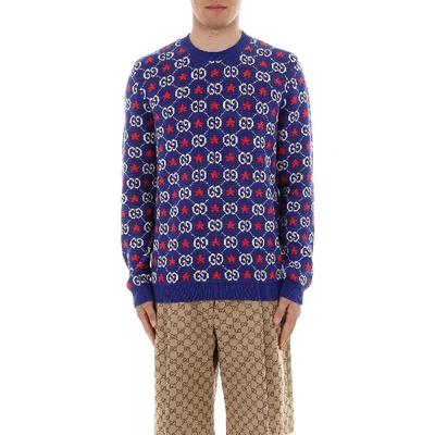 Shop Gucci Monogram Motif Sweater In Multi