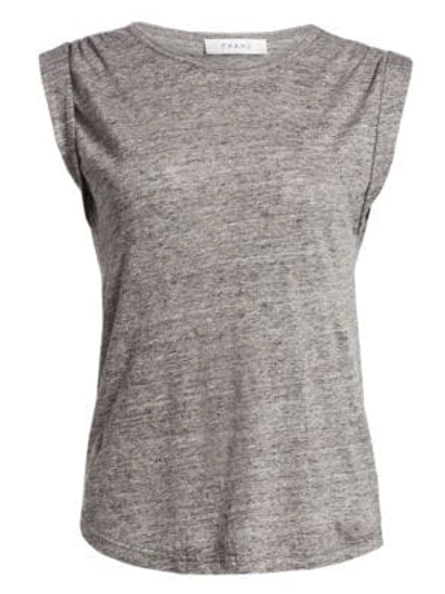 Shop Frame Slouchy Linen Tank Top In Gris Heather