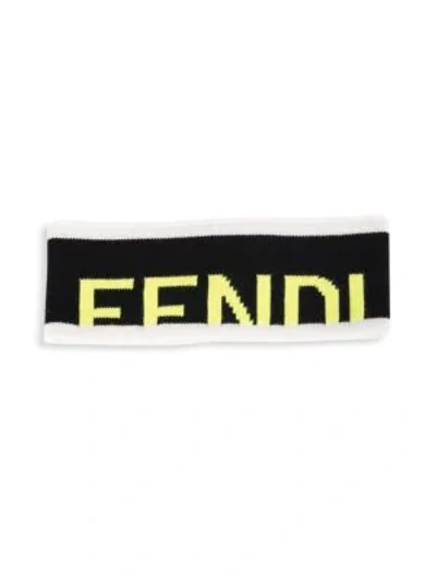 Shop Fendi Wool Headband In Black Yellow