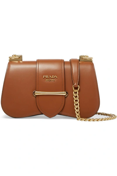 Shop Prada Sidonie Medium Leather Shoulder Bag In Brown