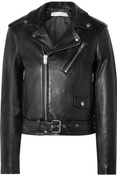 Shop Iro Viktor Leather Biker Jacket In Black