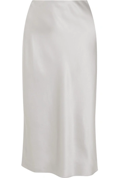 Shop Joseph Frances Silk-satin Midi Skirt In Gray