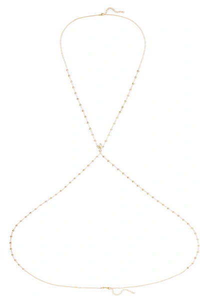 Shop Jacquie Aiche Lotus 14-karat Gold Diamond Body Chain