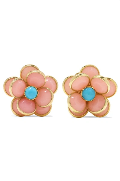 Shop Guita M 18-karat Gold, Opal And Turquoise Earrings