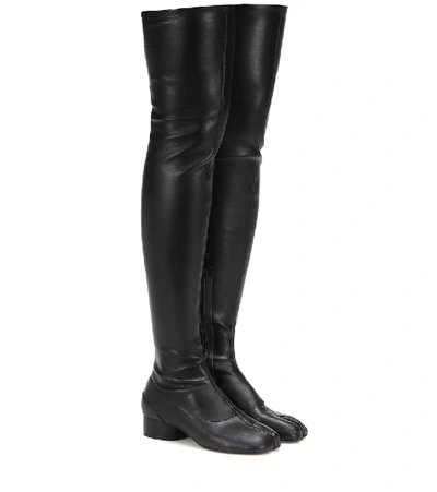 Shop Maison Margiela Tabi Over-the-knee Boots In Black