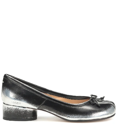 Shop Maison Margiela Tabi Faux Leather Pumps In Black