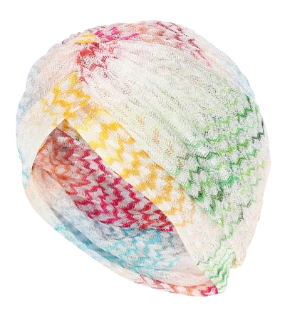 Shop Missoni Knitted Turban In Multicoloured