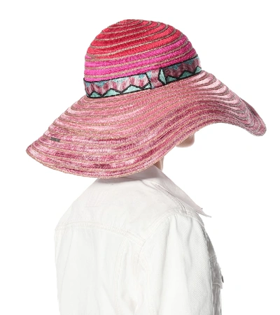 Shop Missoni Striped Hat In Pink