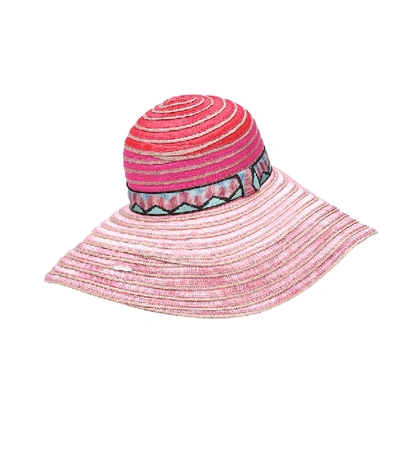 Shop Missoni Striped Hat In Pink