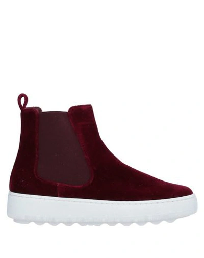Shop Philippe Model Ankle Boots In Maroon