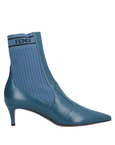 Shop Fendi Ankle Boot In Slate Blue