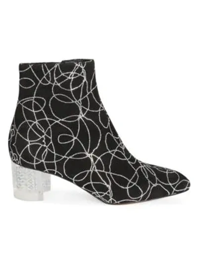 Shop Alaïa Embellished Suede Ankle Boots In Black