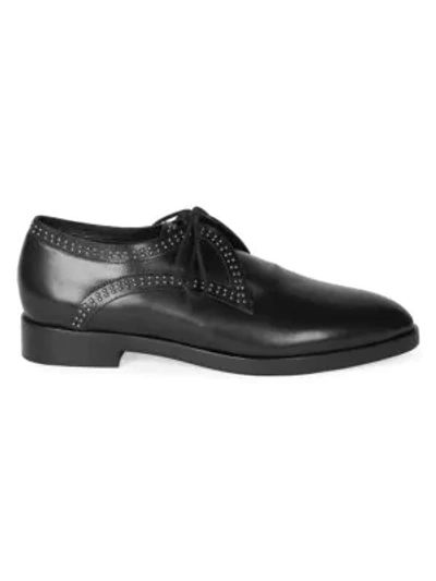 Shop Alaïa Women's Studded Leather Oxford Loafers In Black