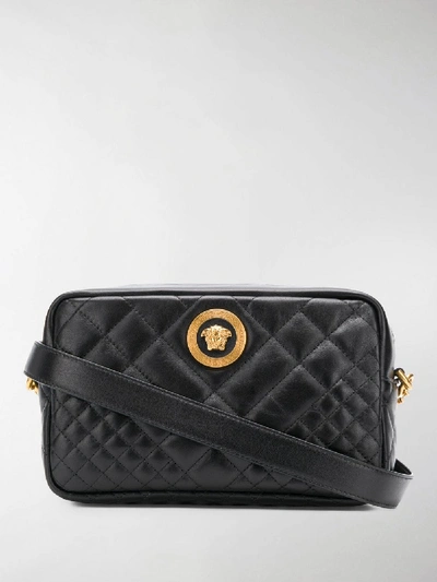Shop Versace Quilted Cross-body Bag In Black