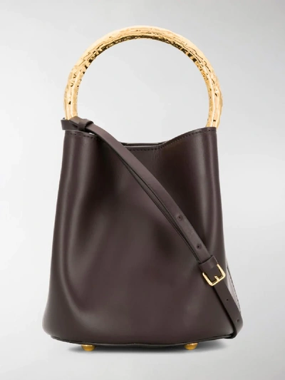 Shop Marni Black Pannier Leather Bucket Bag