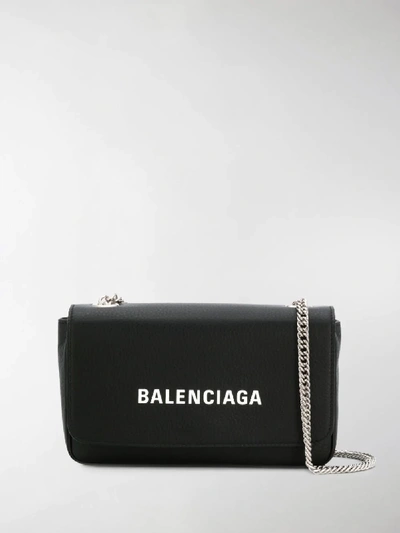 Shop Balenciaga Everyday Chain Wallet In Black