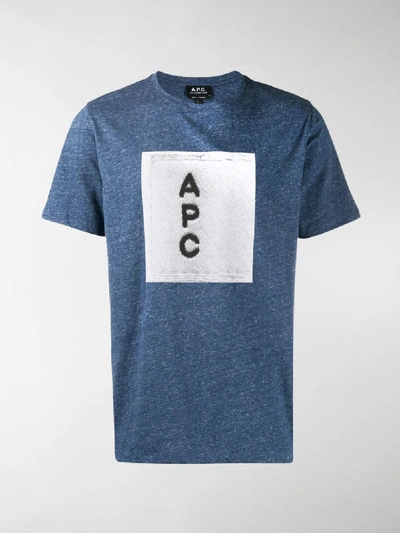 Shop Apc Logo Print T-shirt In Blue