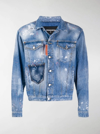 Shop Dsquared2 Rave On Denim Jacket In Blue