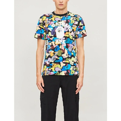 Shop A Bathing Ape Camouflage-print Cotton-jersey T-shirt In Black
