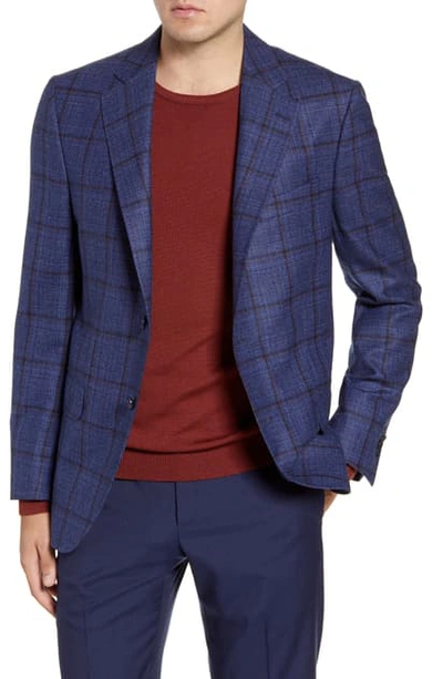 Shop Peter Millar Hyperlight Classic Fit Windowpane Wool Sport Coat In Blue