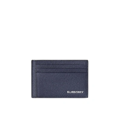 Shop Burberry Grainy Leather Money Clip Card Case