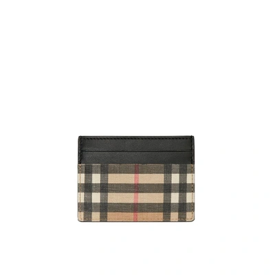 Shop Burberry Vintage Check E-canvas And Leather Card Case