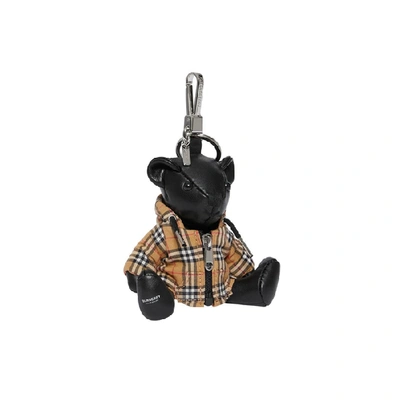 Shop Burberry Thomas Bear Charm In Vintage Check Hooded Top
