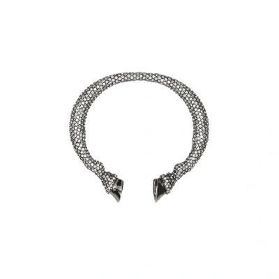 Shop Burberry Crystal Ruthenium-plated Hoof Cuff