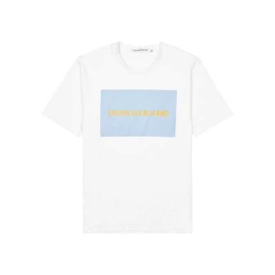 Shop Calvin Klein Jeans Est.1978 White Logo Cotton T-shirt