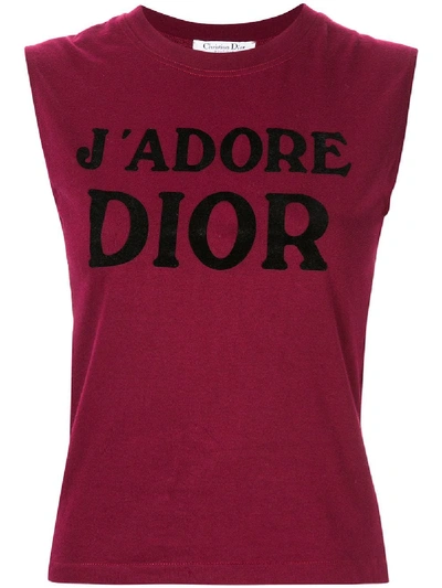 Shop Dior Christian   J'adore  Tank Top - Red