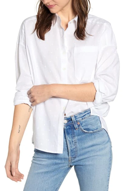 Shop Alex Mill Texture Dot Oversize Shirt In White