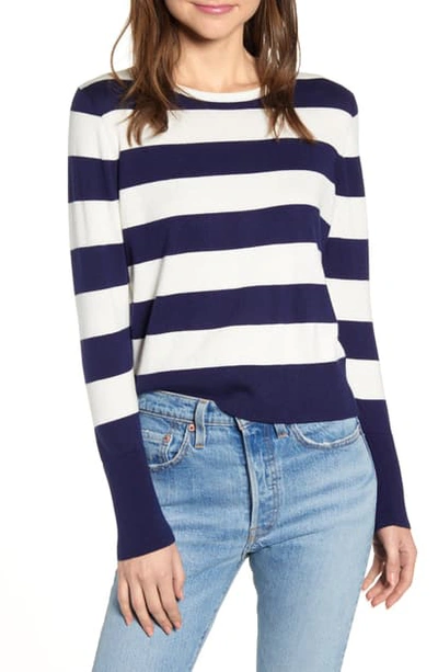 Shop Alex Mill Stripe Crewneck Sweater In Navy/ Ivory