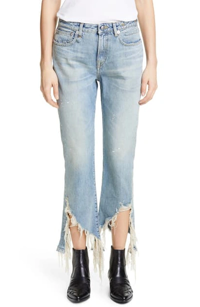 Shop R13 Spiral Kick Ripped Bootcut Jeans In Cheryl