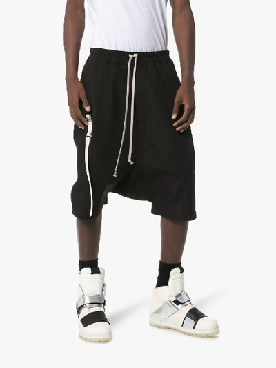 Shop Rick Owens Pod Drop-crotch Shorts In Black