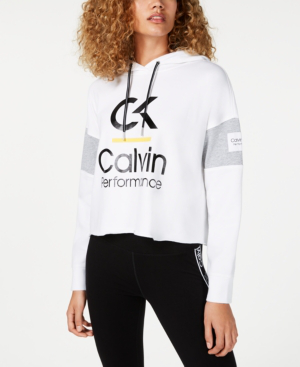 calvin klein performance white hoodie