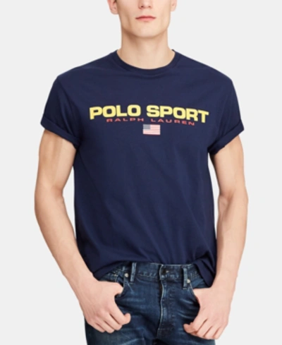 Shop Polo Ralph Lauren Men's Polo Sport Cotton T-shirt In Cruise Navy