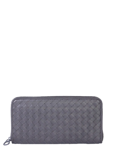 Shop Bottega Veneta Zip Around Wallet In Grigio