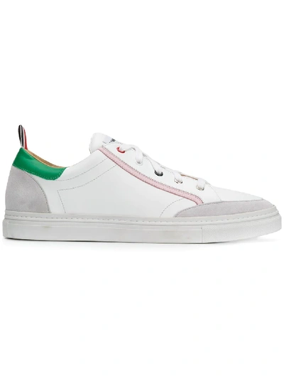 Shop Thom Browne Multicolor Calfskin Sneaker In 100 White