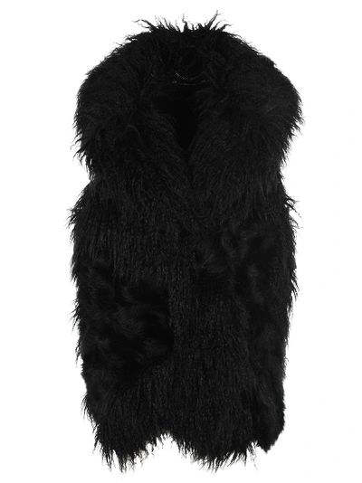 Shop Stella Mccartney Shaggy Gilet In Black