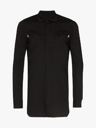 Shop Rick Owens Larry Office Shirt In Black