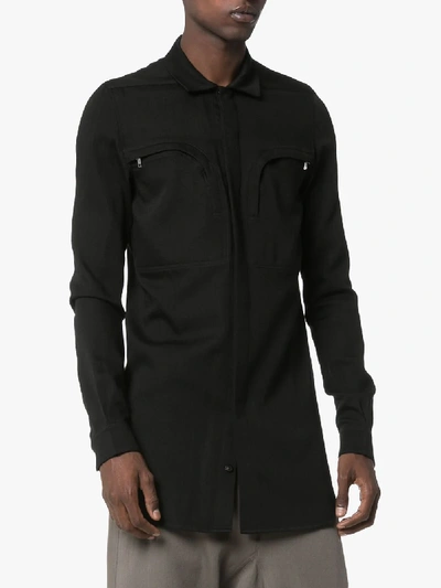 Shop Rick Owens Larry Office Shirt In Black