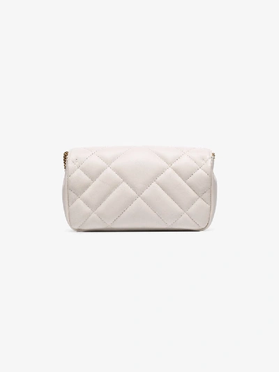 Shop Versace White Quilted Leather Shoulder Bag