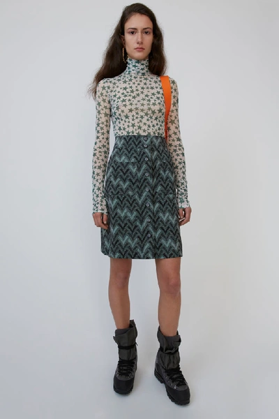 Shop Acne Studios Jacquard Skirt Deep Green