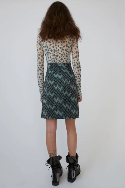 Shop Acne Studios Jacquard Skirt Deep Green