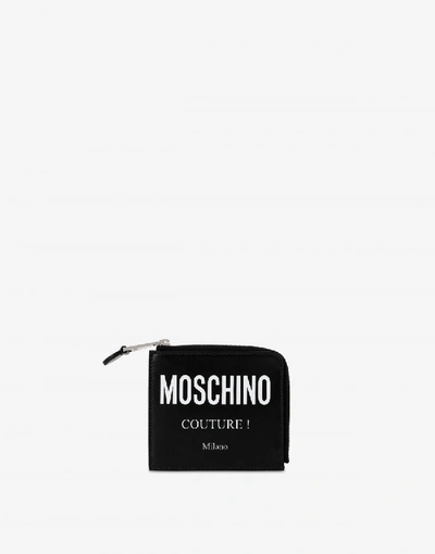 Shop Moschino Couture Leather Wallet In Black