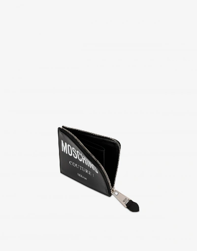 Shop Moschino Couture Leather Wallet In Black