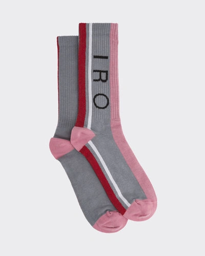 Shop Iro Stripy Socks In Pink